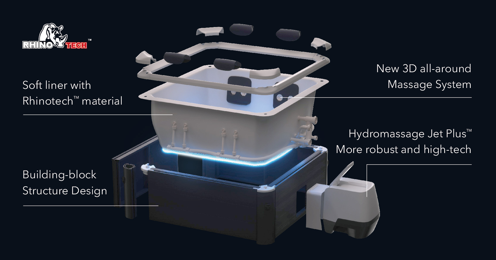 MSpa Whirlpool OSLO PLUS XXL größeres Modell 2025 inkl. LED, WiFi, UVC & OZON - 140 Luftdüsen // 8 Hydromassagedüsen